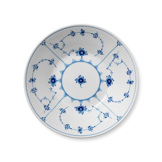 Blue Fluted Plain Deep Plate, 24 cm - US 9173