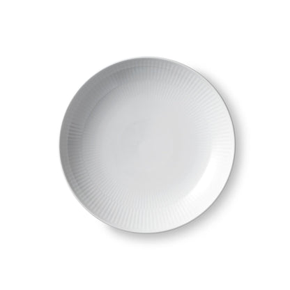 White Fluted Plate Coupe, 20 cm - US 4086