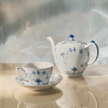 Blue Fluted Plain Teapot, 100 cl - US 6315
