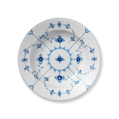 Blue Fluted Plain Deep Plate, 23 cm - US 0704