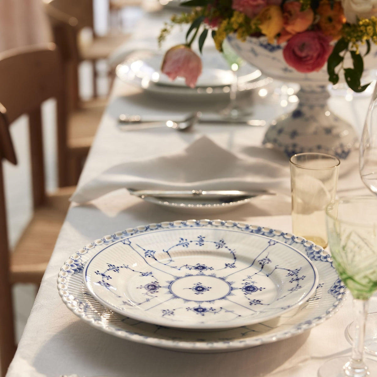 Blue Fluted Plain Plate, 19 cm - US 1810