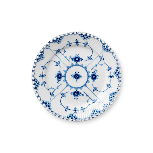 Blue Fluted Full Lace Plate, 19 cm - US 0730