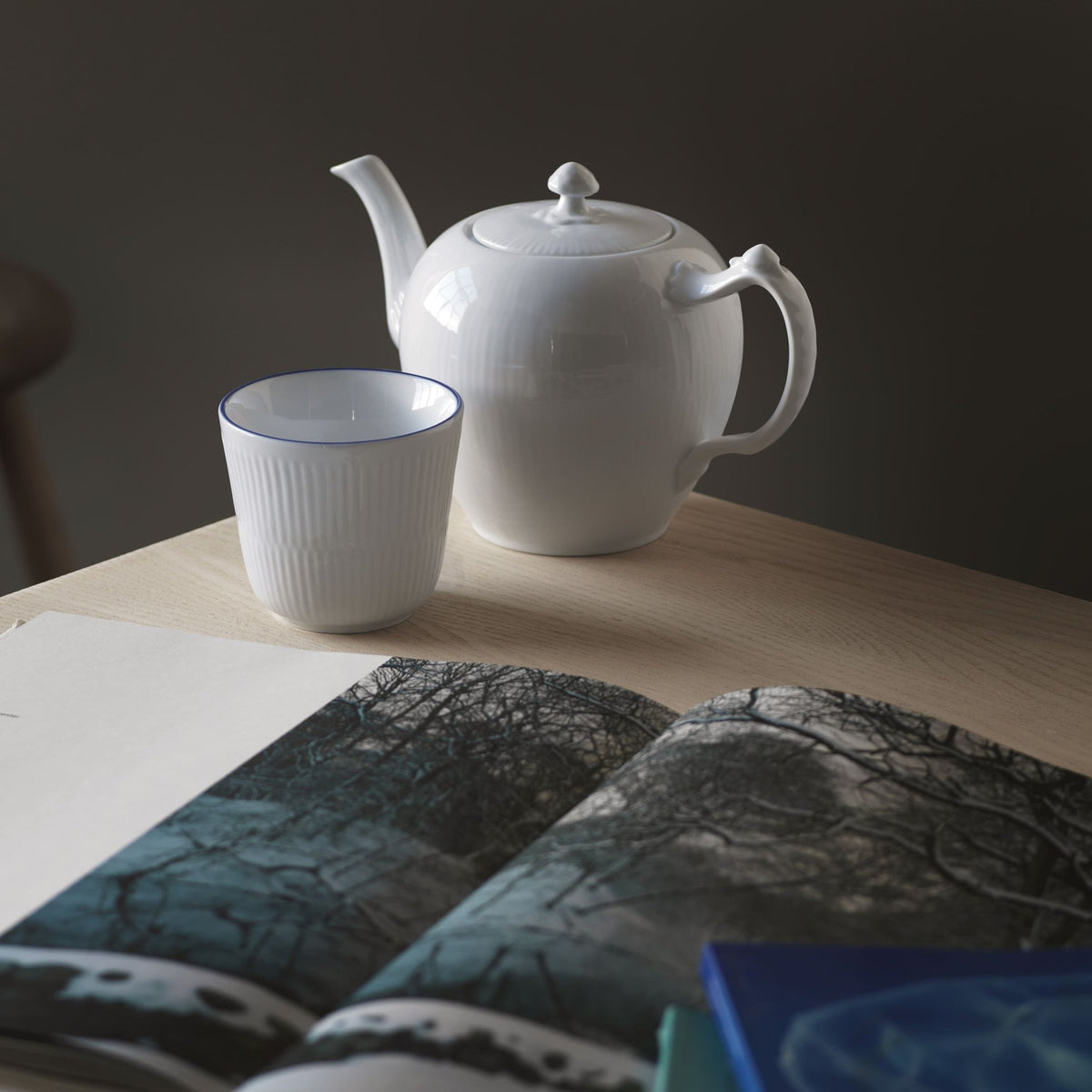 White Fluted Teapot, 100 cl - US 4597