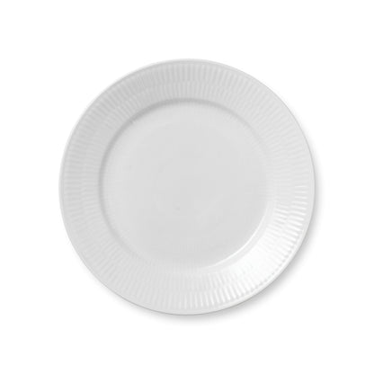 White Fluted Plate, 22 cm - US 7981