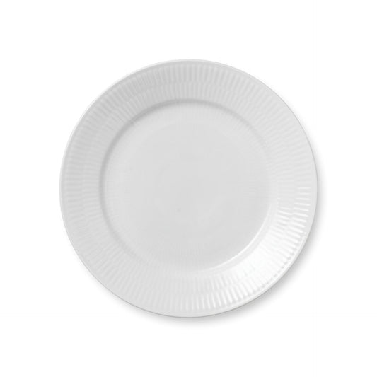 White Fluted Plate, 22 cm - US 7981