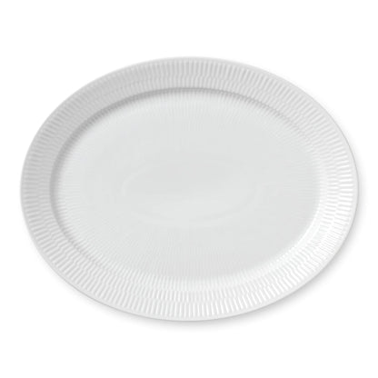 White Fluted Dish, 35 cm - US 7887
