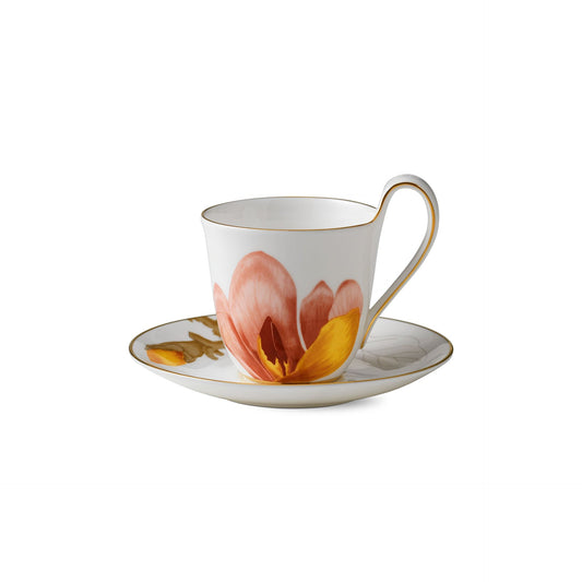 Flora High Handle Cup and Saucer, Magnolia, 27 cl - US 4764