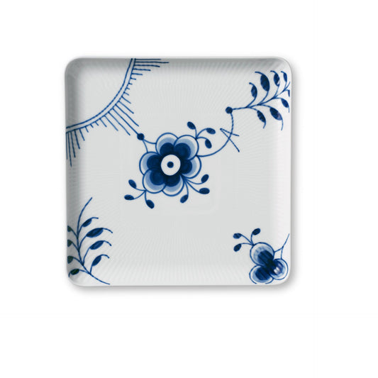 Blue Fluted Mega Square Plate, 20 cm - US 2350