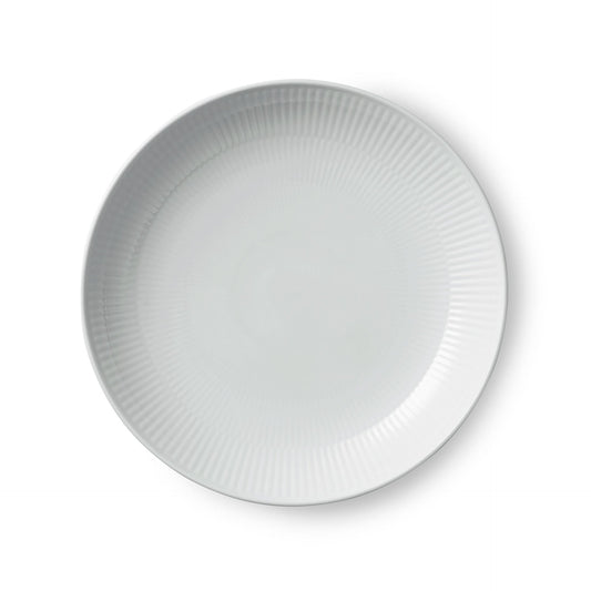 White Fluted Plate Coupe, 25 cm - US 7240