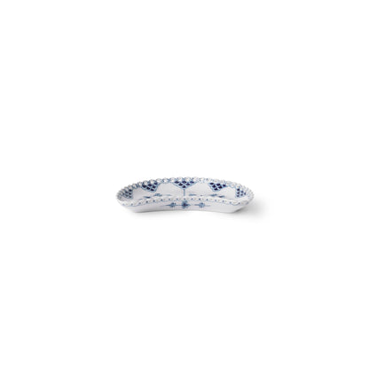 Blue Fluted Full Lace Half Moon Dish, 22 cm - US 0989