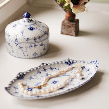 Blue Fluted Full Lace Dish, 24.5 cm - US 0240