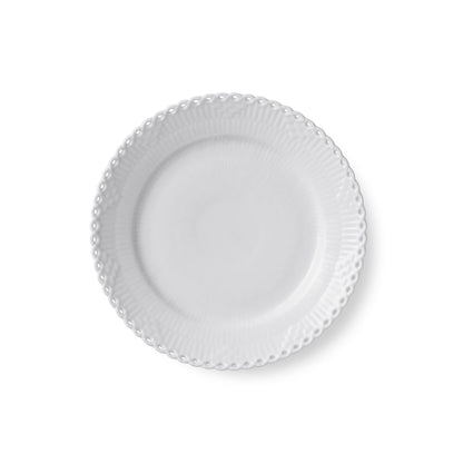 White Fluted Full Lace Plate, 19 cm - US 5741
