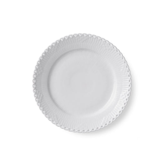 White Fluted Full Lace Plate, 19 cm - US 5741