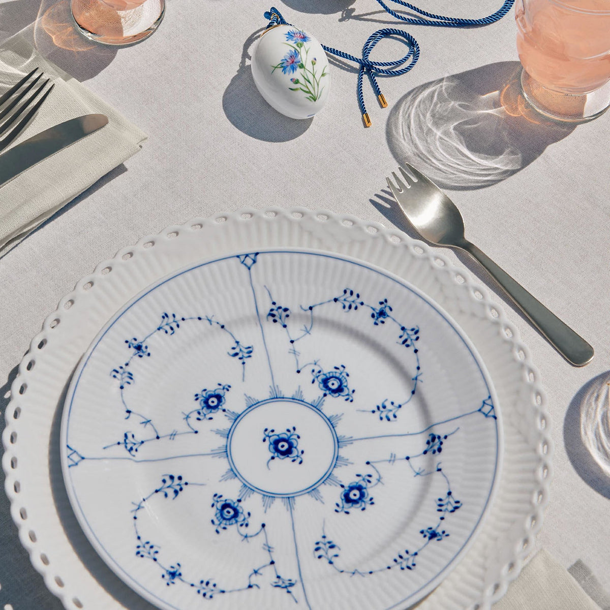 White Fluted Full Lace Plate, 19 cm - US 5741