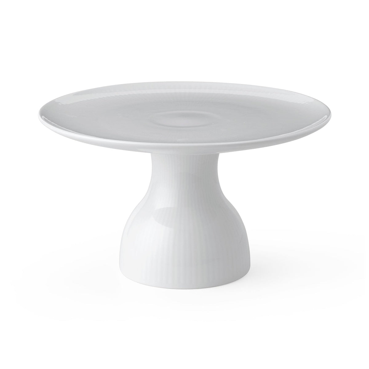 White Fluted Dish on Foot, 20 cm - US 8928