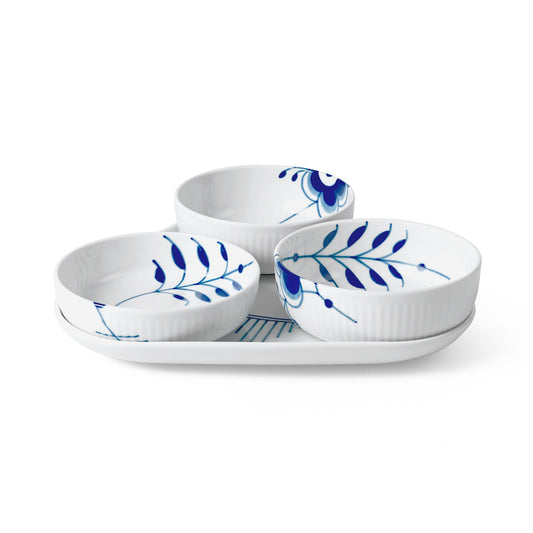 Blue Fluted Mega Serving Set, 24.5 cm, 4 pcs - US 4239