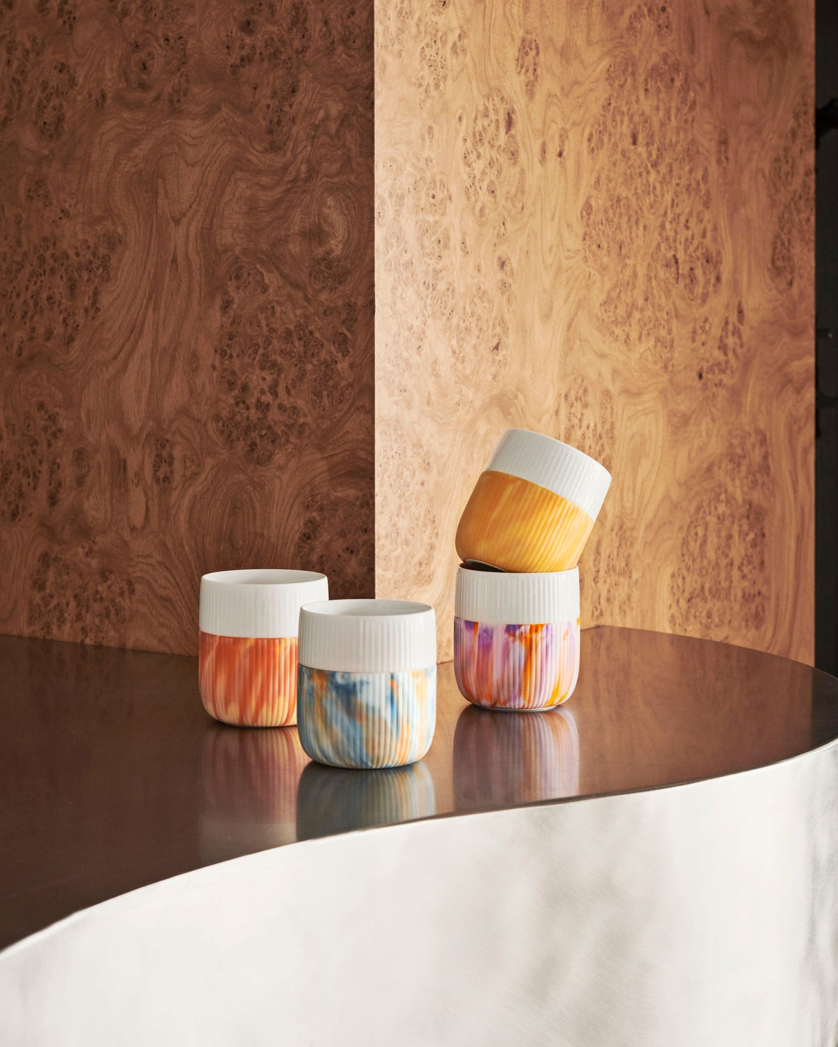 Fluted Contrast Marble Mug, Ocean Mist, 35 cl - US 1704