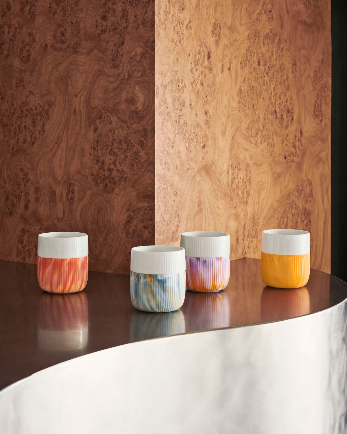 Fluted Contrast Marble Mug, Morning Sky, 35 cl - US 1202