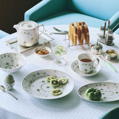 Green Fluted Plain Cup and Saucer, 24 cl - US 0900