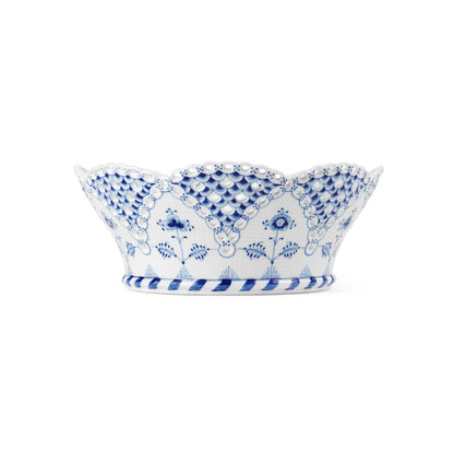 Blue Fluted Full Lace Fruit Basket, 23 cm - US 2360