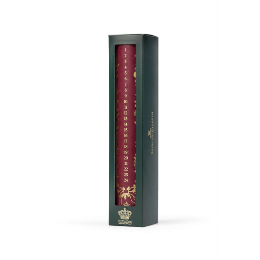Star Fluted Christmas Advent Candle, Red, 25 cm - US 8895